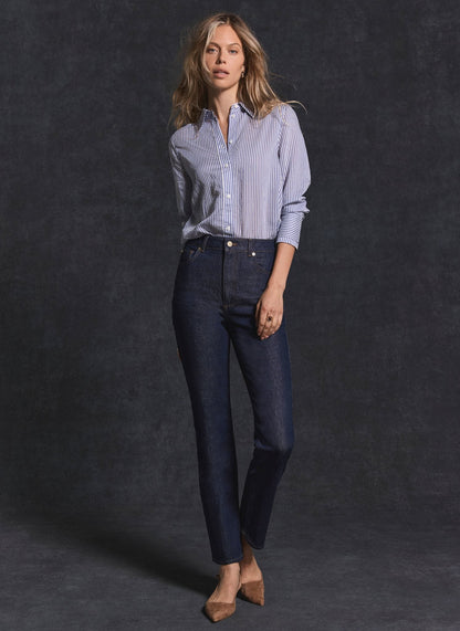 Blue Striped Longline Shirt