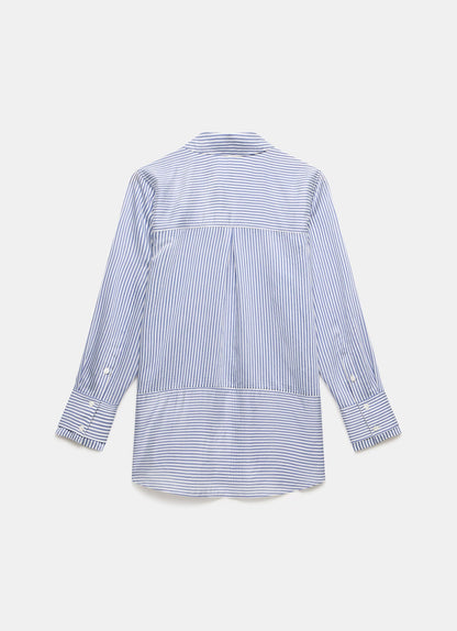 Blue Striped Longline Shirt