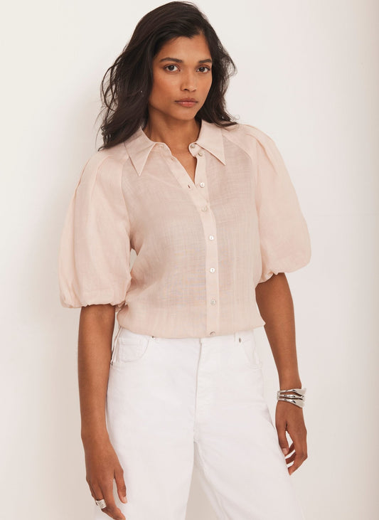 Pink Puff Sleeve Shirt