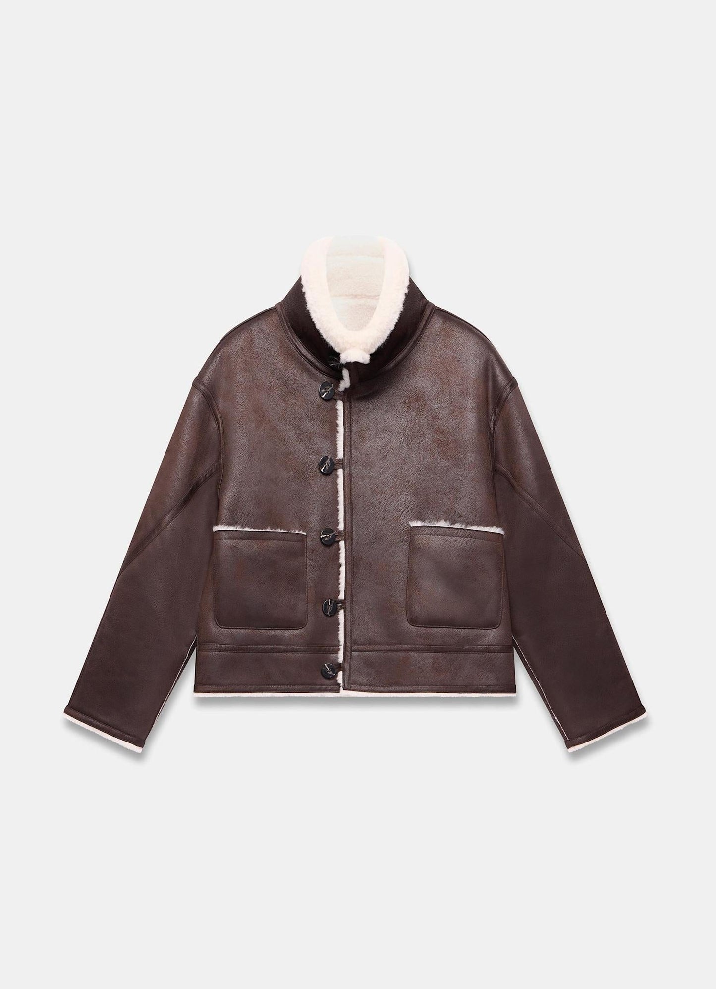 Brown Reversible Aviator Jacket