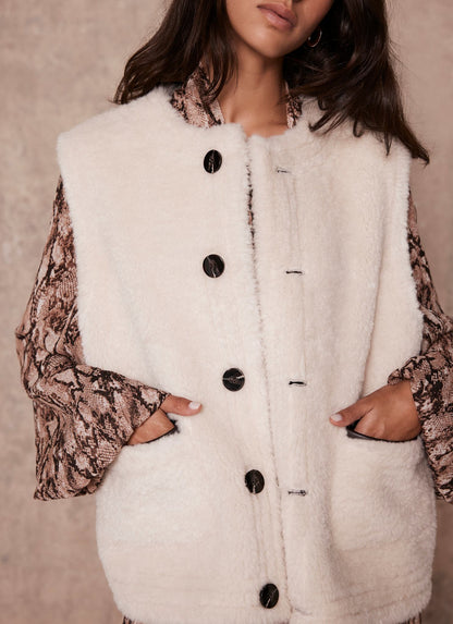 Brown Bonded Reversible Collarless Gilet