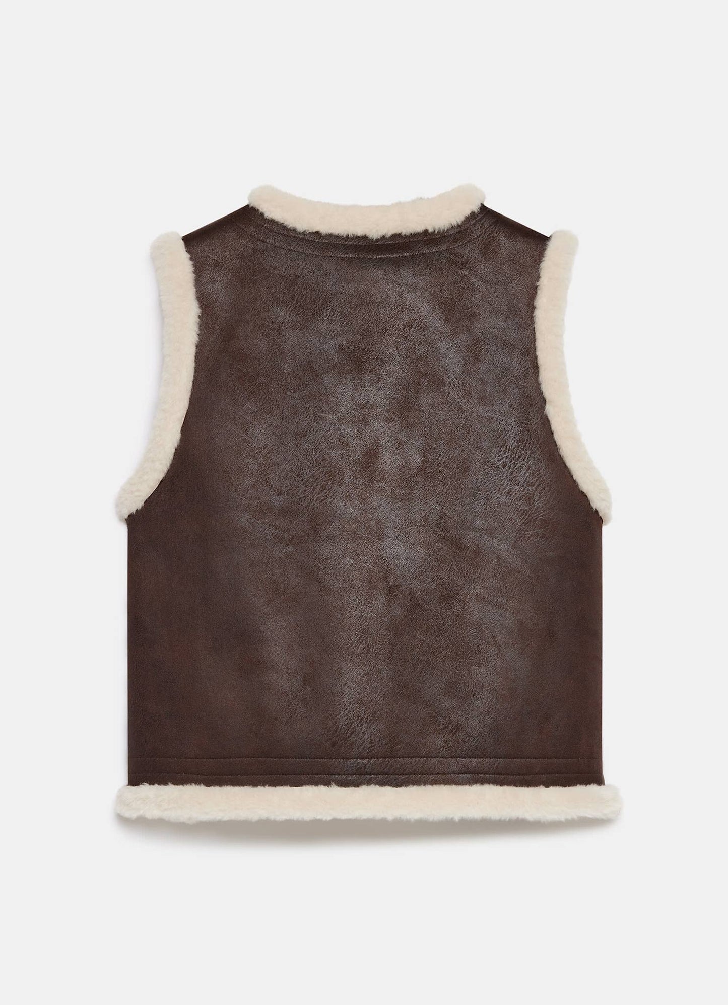 Brown Bonded Reversible Collarless Gilet