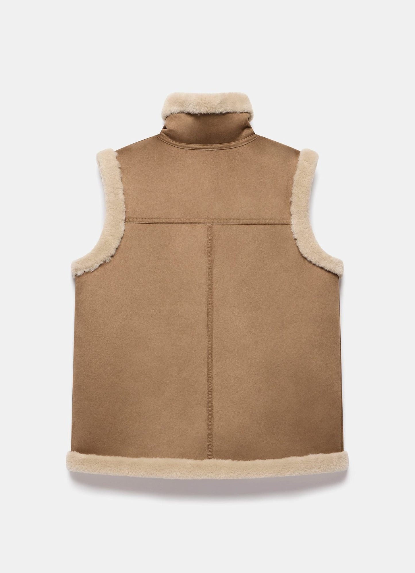 Tan Bonded High Neck Reversible Gilet
