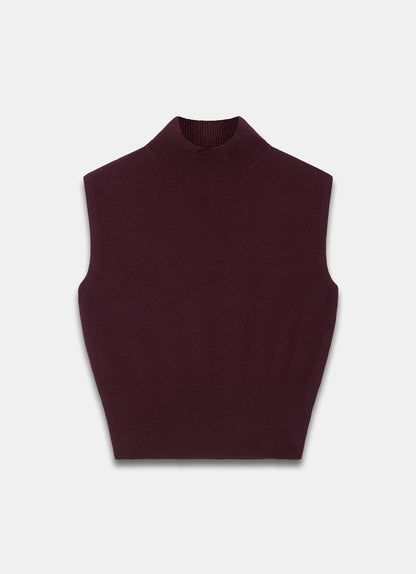 Burgundy Sleeveless Knit Top