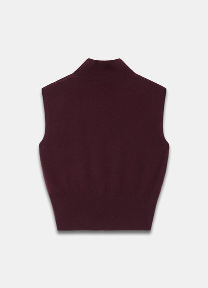 Burgundy Sleeveless Knit Top