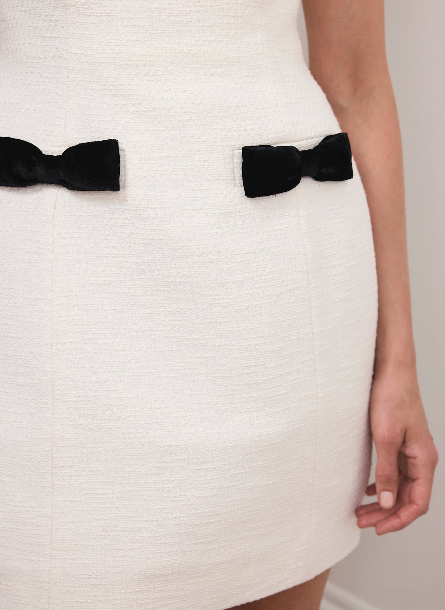 Cream Boucle Mini Dress