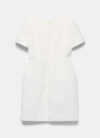 Cream Boucle Mini Dress