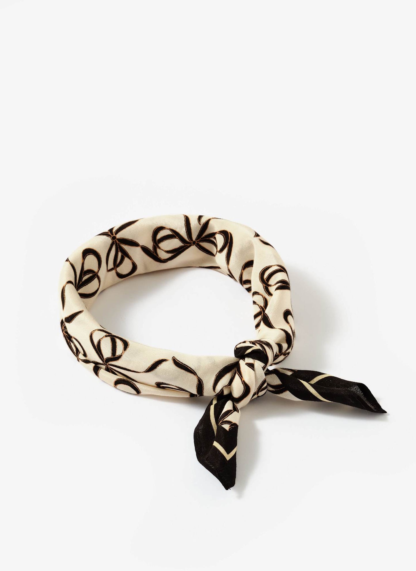 Bow Print Square Neck Scarf