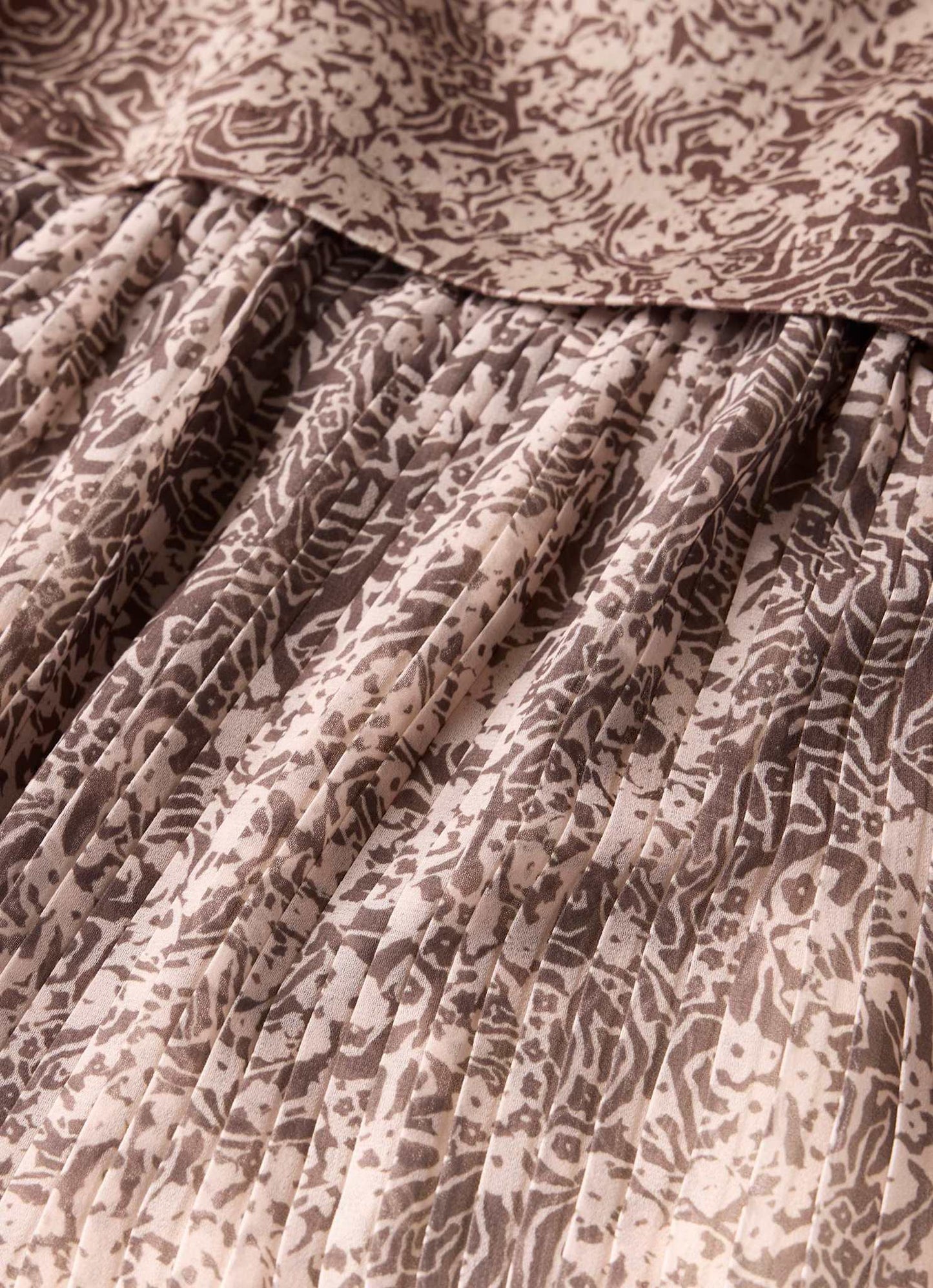 Brown Floral Print Midi Dress