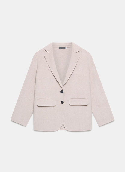 Neutral Wool Blend Hand Finished Blazer