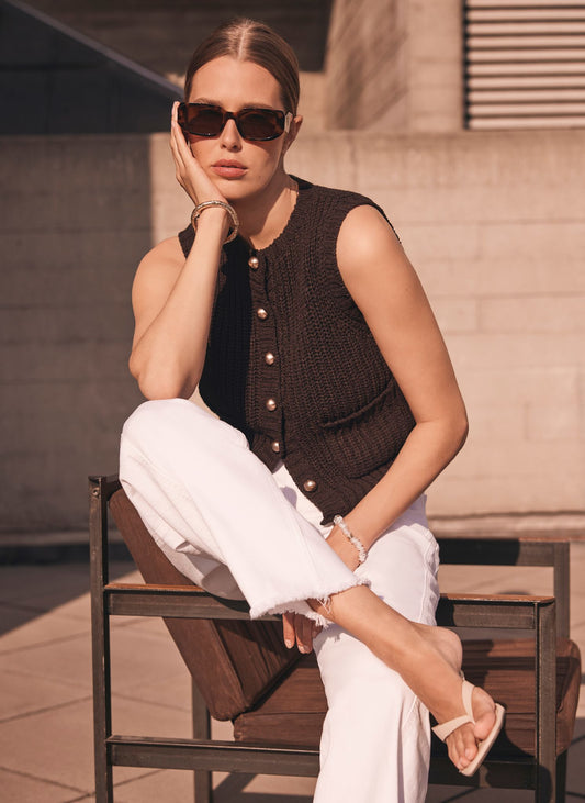 Brown Knit Waistcoat