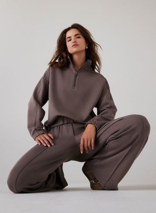 Brown Super Soft Zip Up Sweatshirt