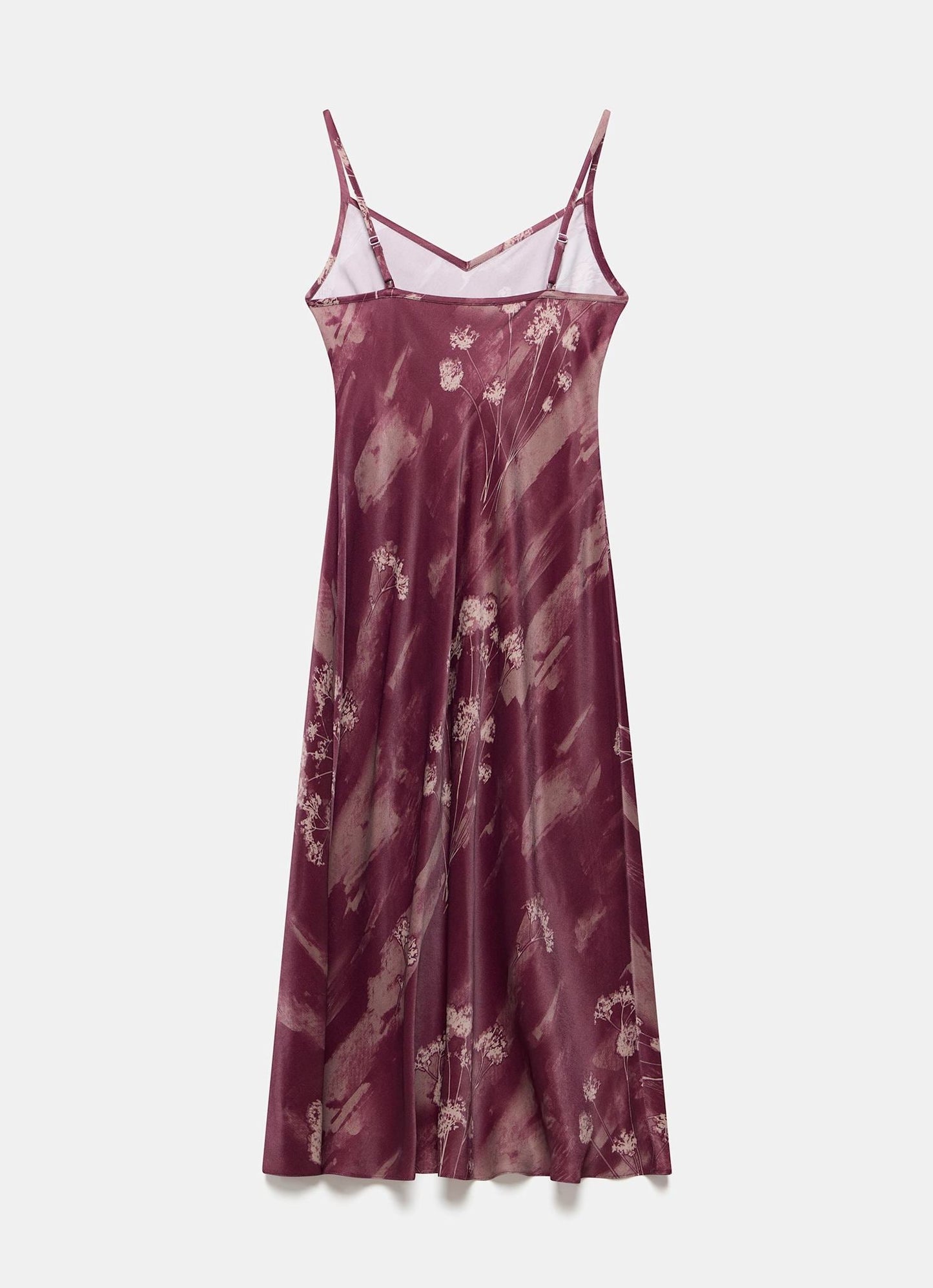 Burgundy Floral Print Slip Dress