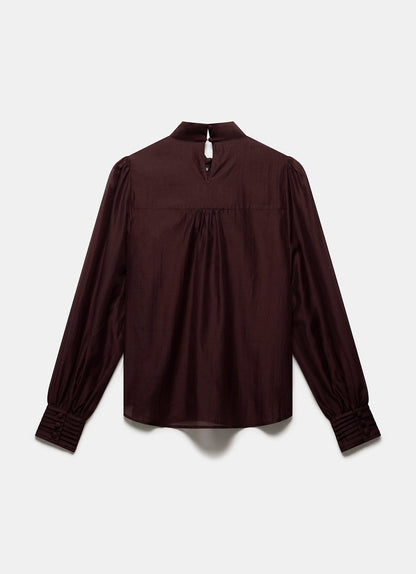 Burgundy Bow Detail Blouse