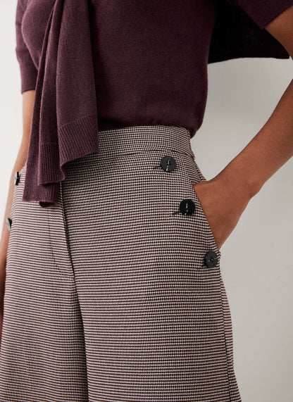 Burgundy Checked Cropped Trousers