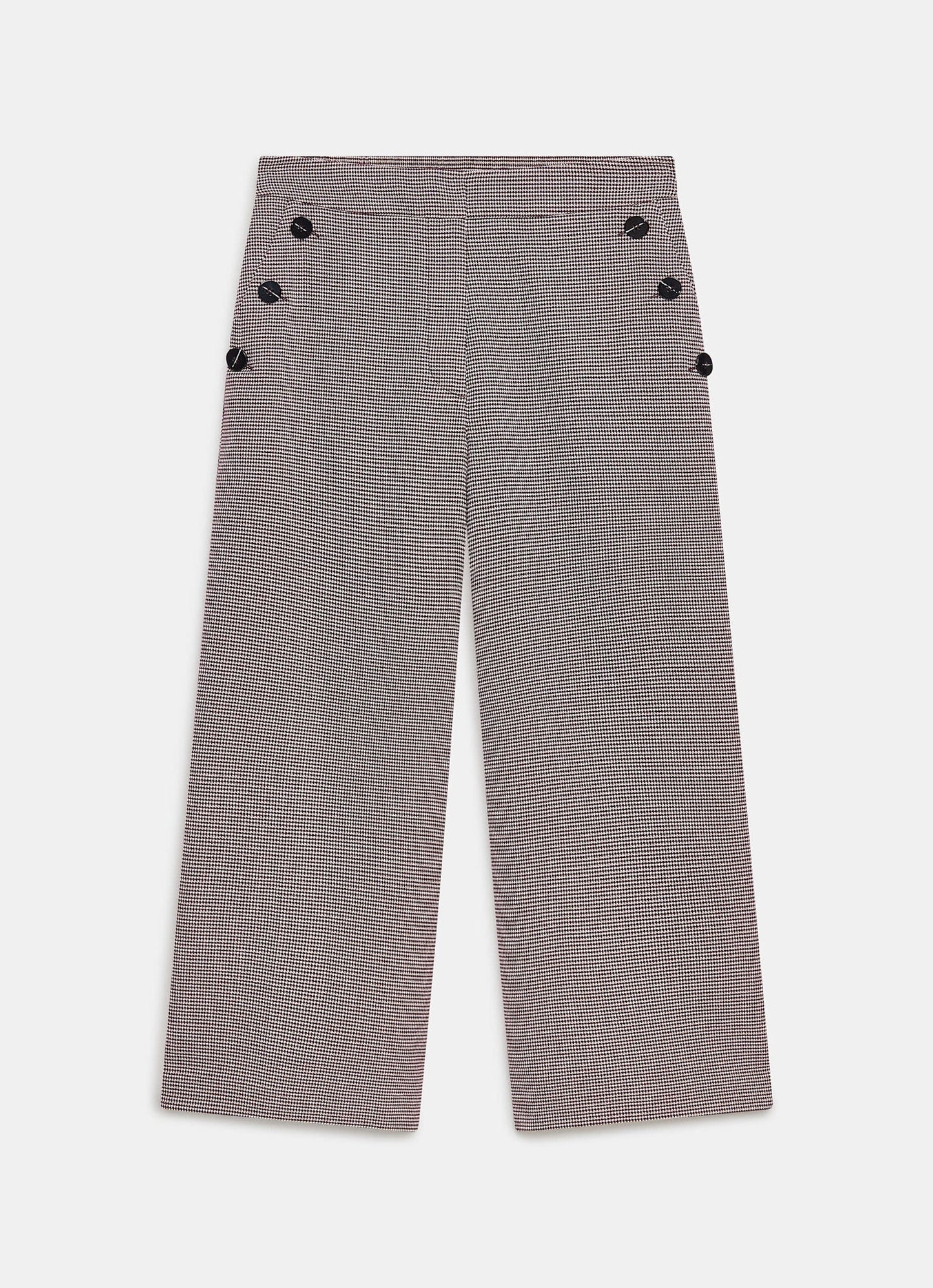 Burgundy Checked Cropped Trousers