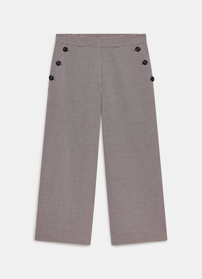 Burgundy Checked Cropped Trousers