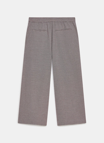 Burgundy Checked Cropped Trousers