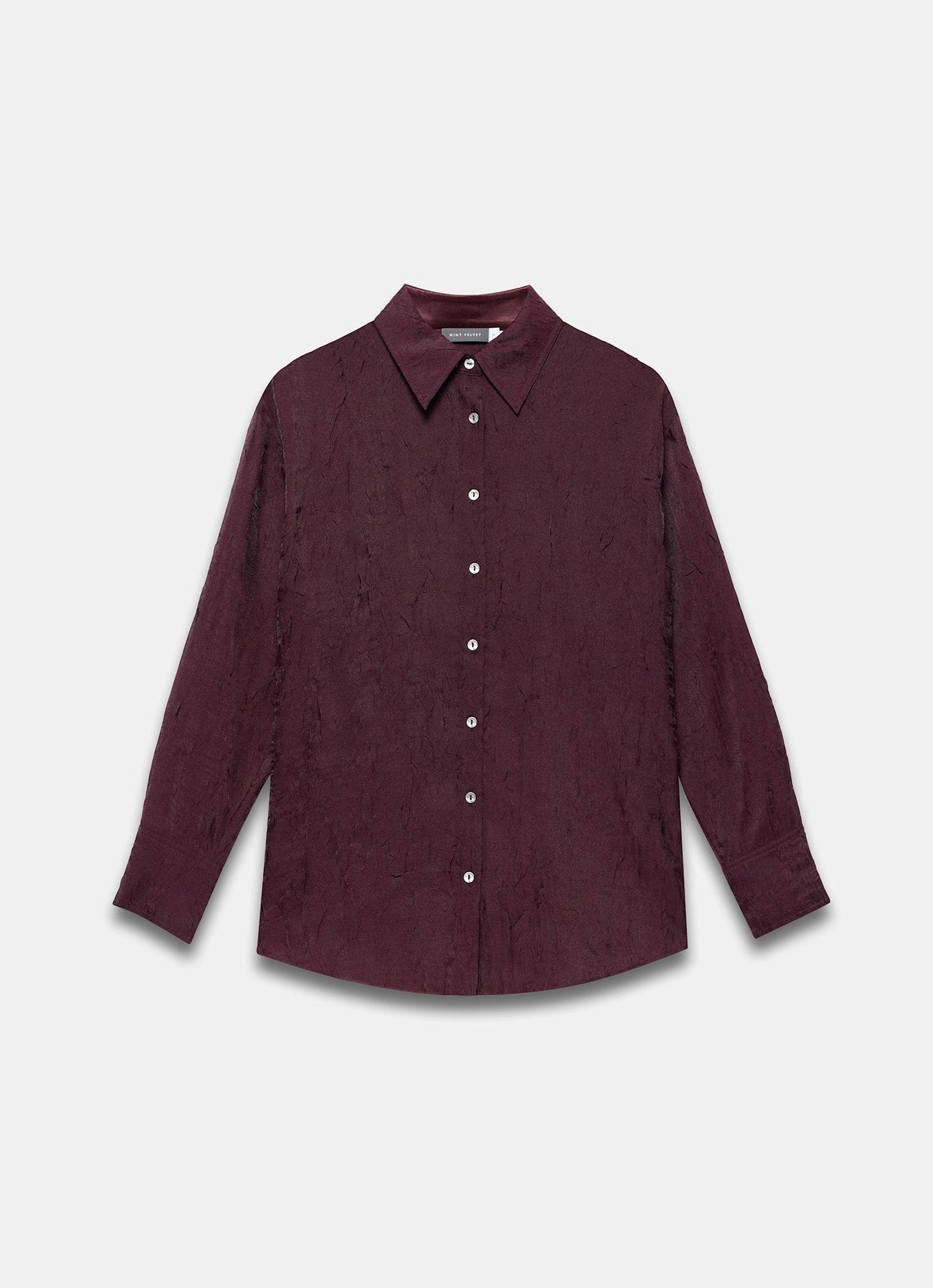 Burgundy Crinkle Textured Shirt