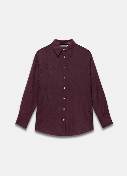 Burgundy Crinkle Textured Shirt