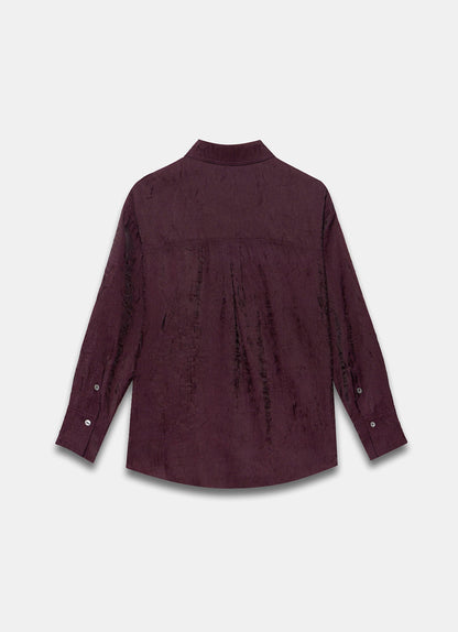 Burgundy Crinkle Textured Shirt