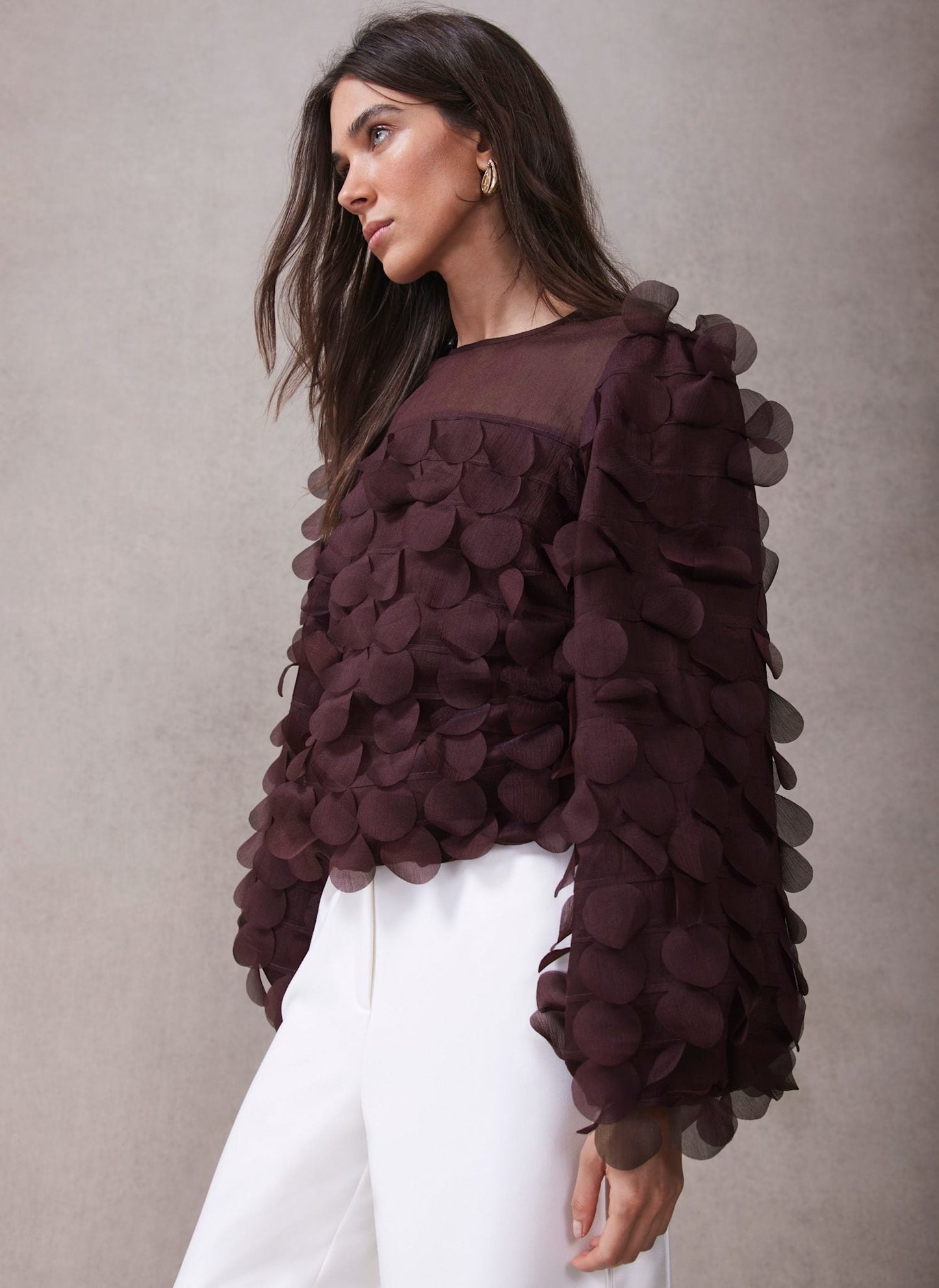 Burgundy Textured Disc Top