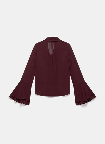 Burgundy Floral Detail Blouse