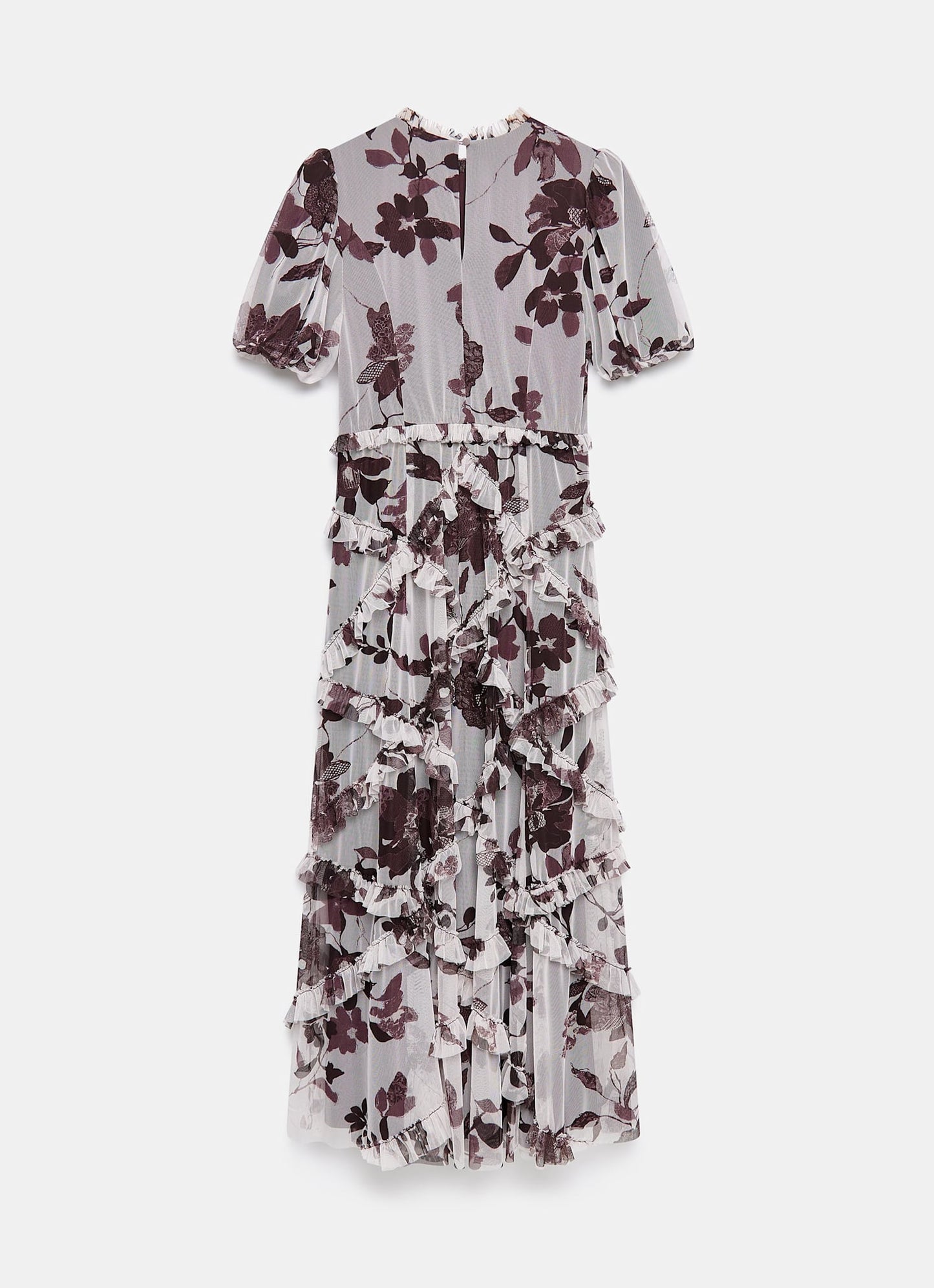 Burgundy Floral Print Maxi Dress