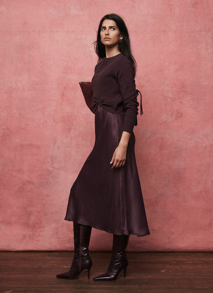 Burgundy Jumper Layered Slip Dress