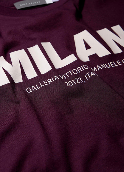 Burgundy Cotton Milan Graphic T-Shirt