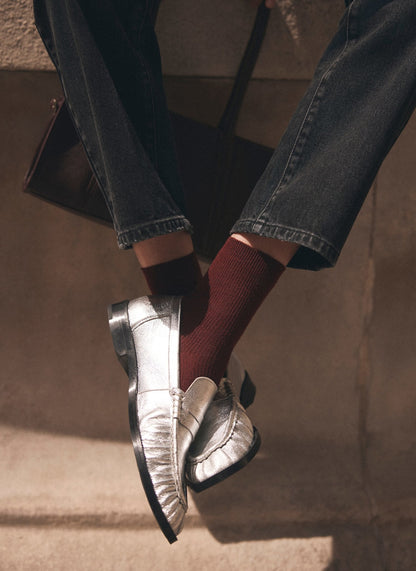 Burgundy Ankle Socks