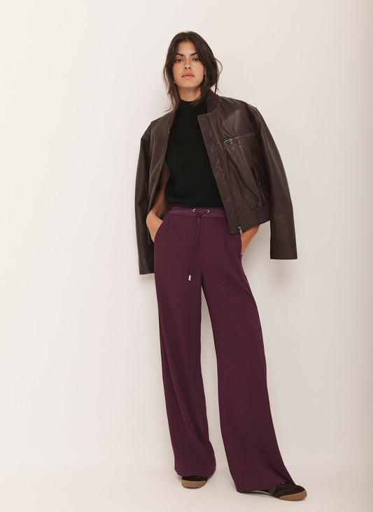 Burgundy Side Stripe Trousers