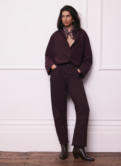 Burgundy Oversized Tailored Shirt