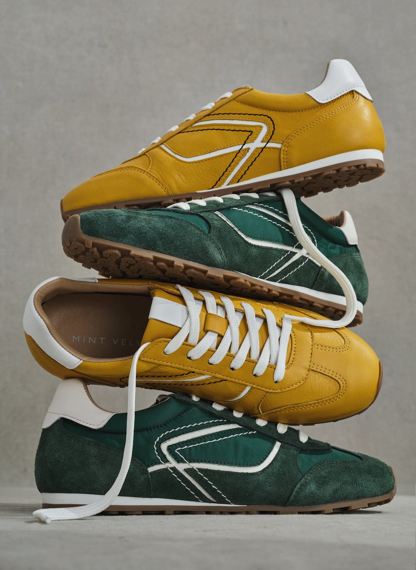 Cali Green Suede Trainers