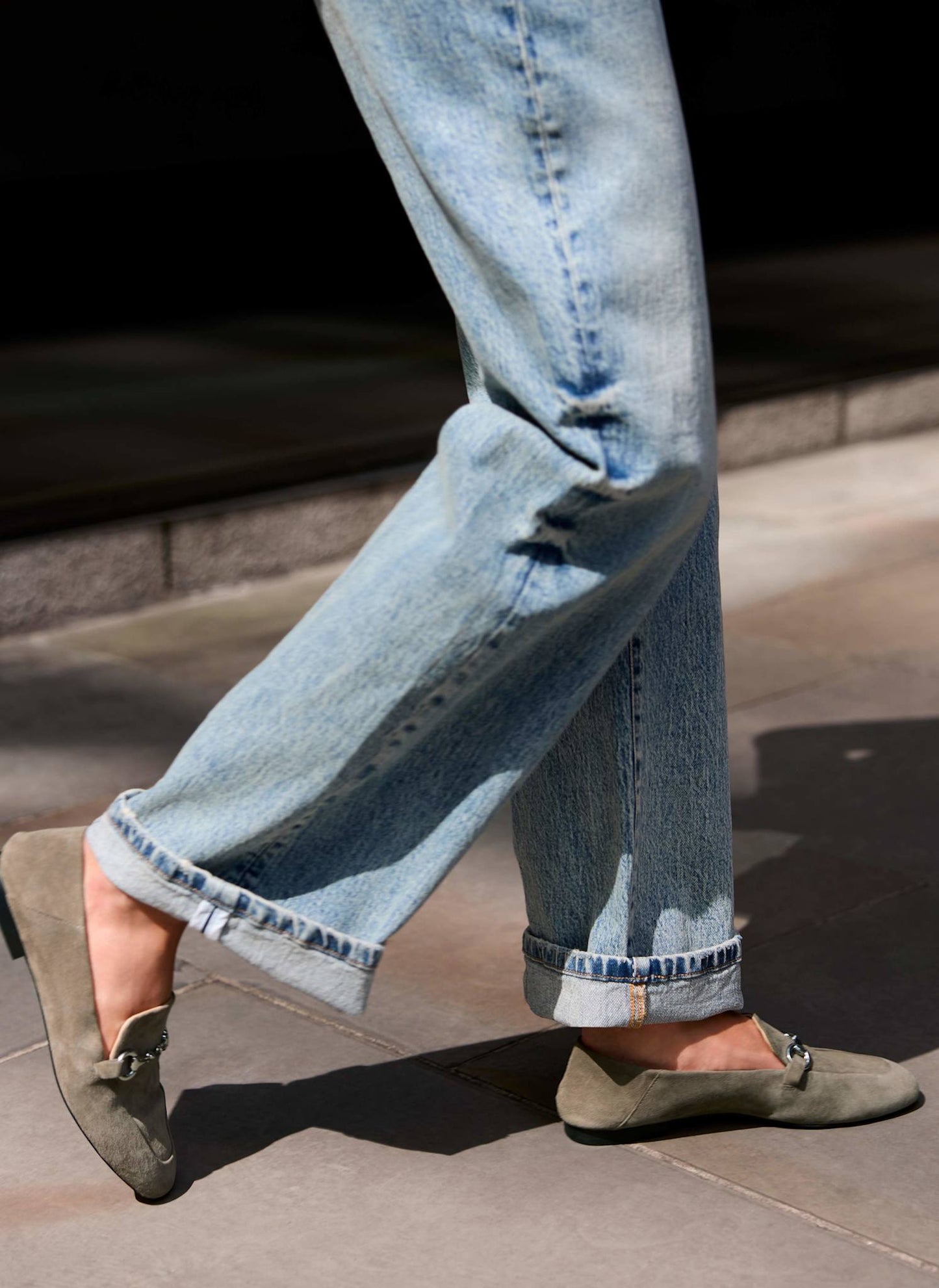 Camille Neutral Suede Loafers