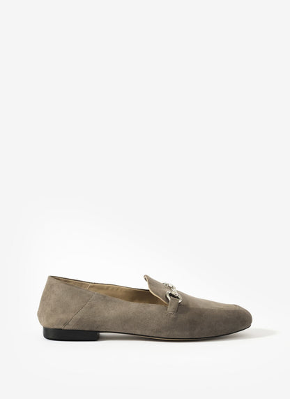 Camille Neutral Suede Loafers