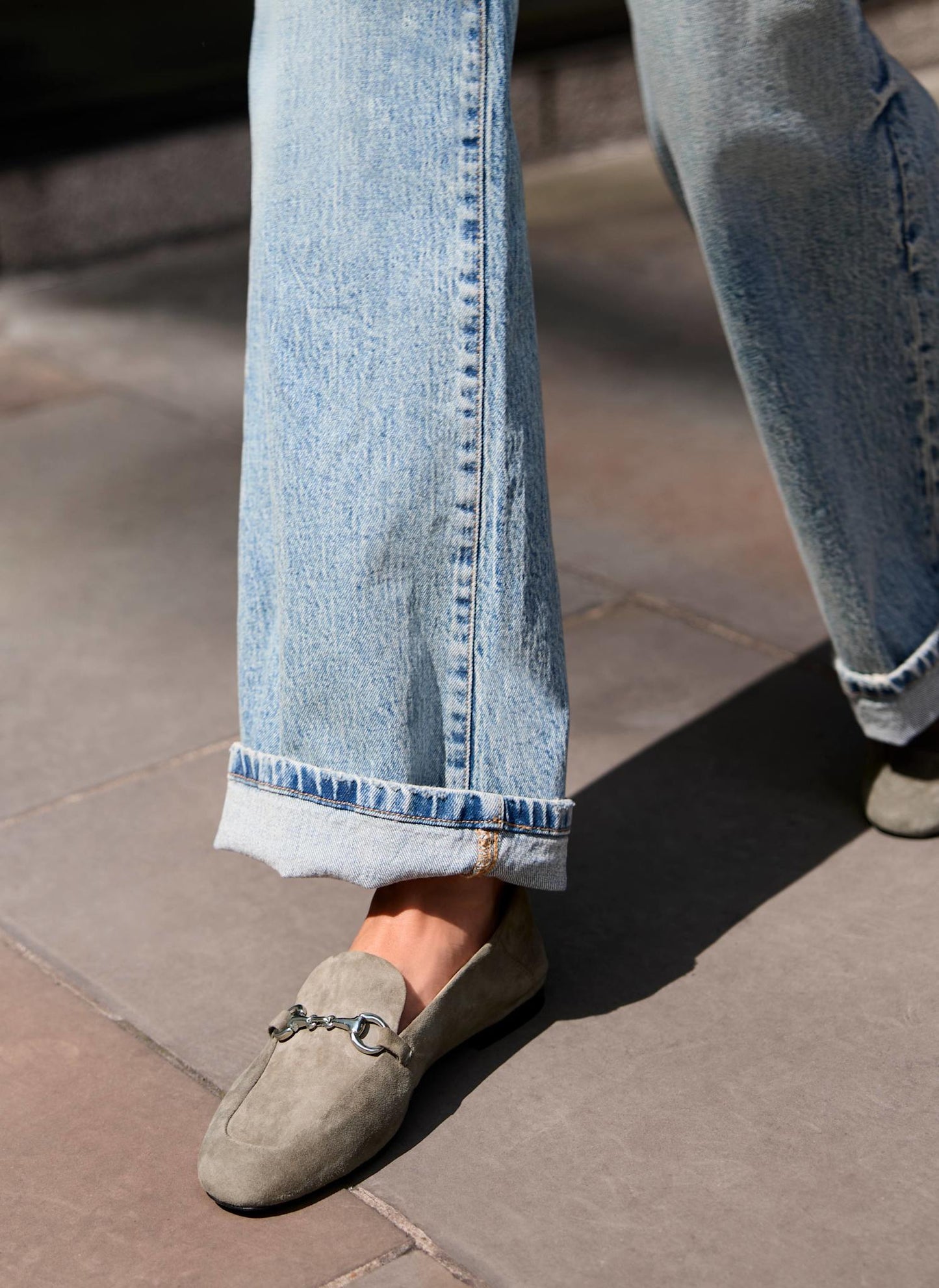 Camille Neutral Suede Loafers