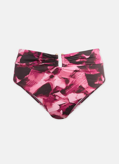 Pink Graphic Print High Waisted Bikini Bottoms