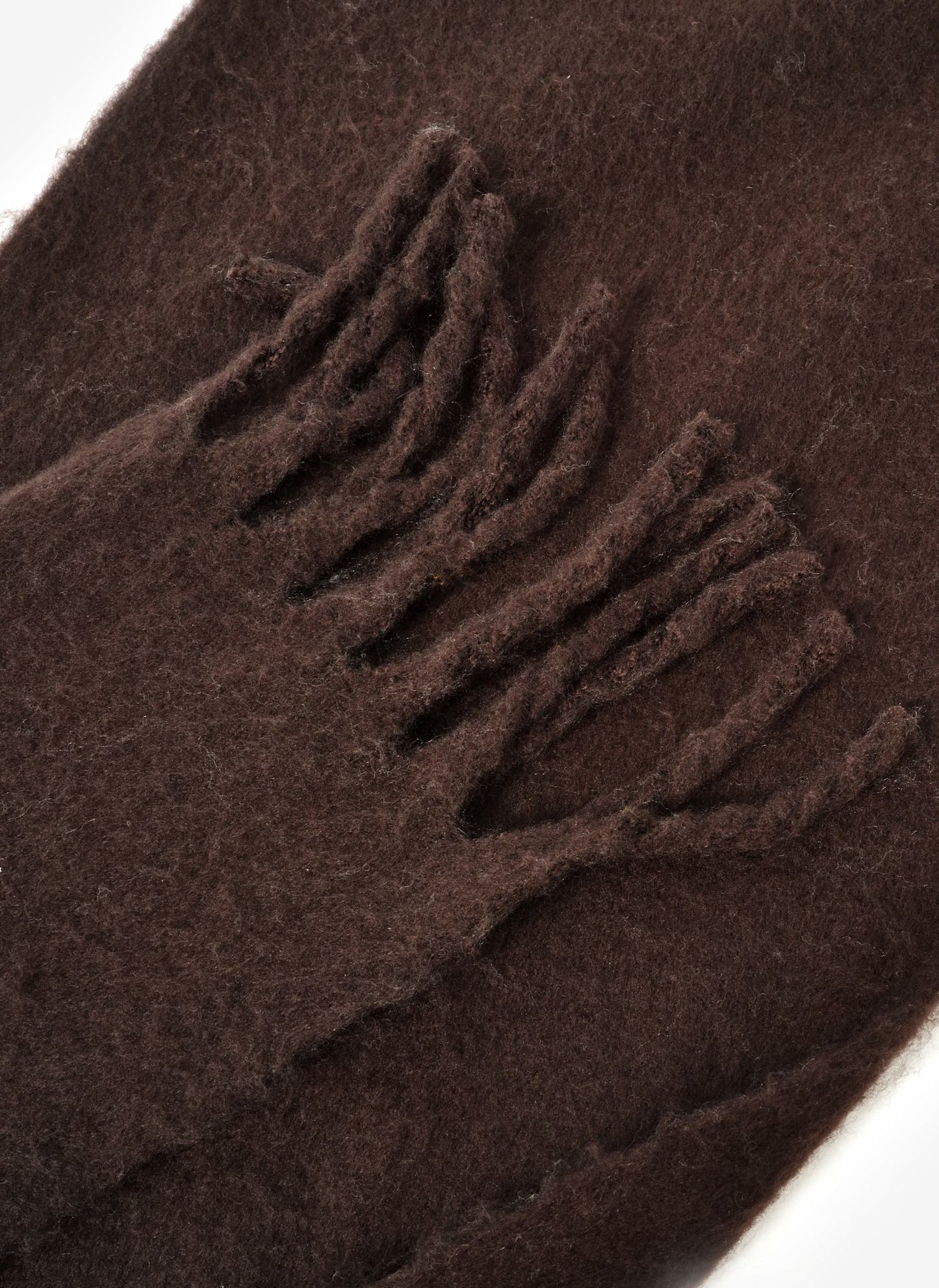 Brown Brushed Tassel Scarf