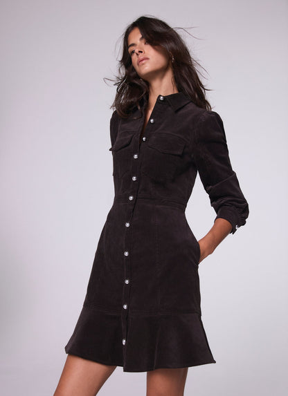 Brown Corduroy Mini Dress