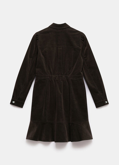 Brown Corduroy Mini Dress