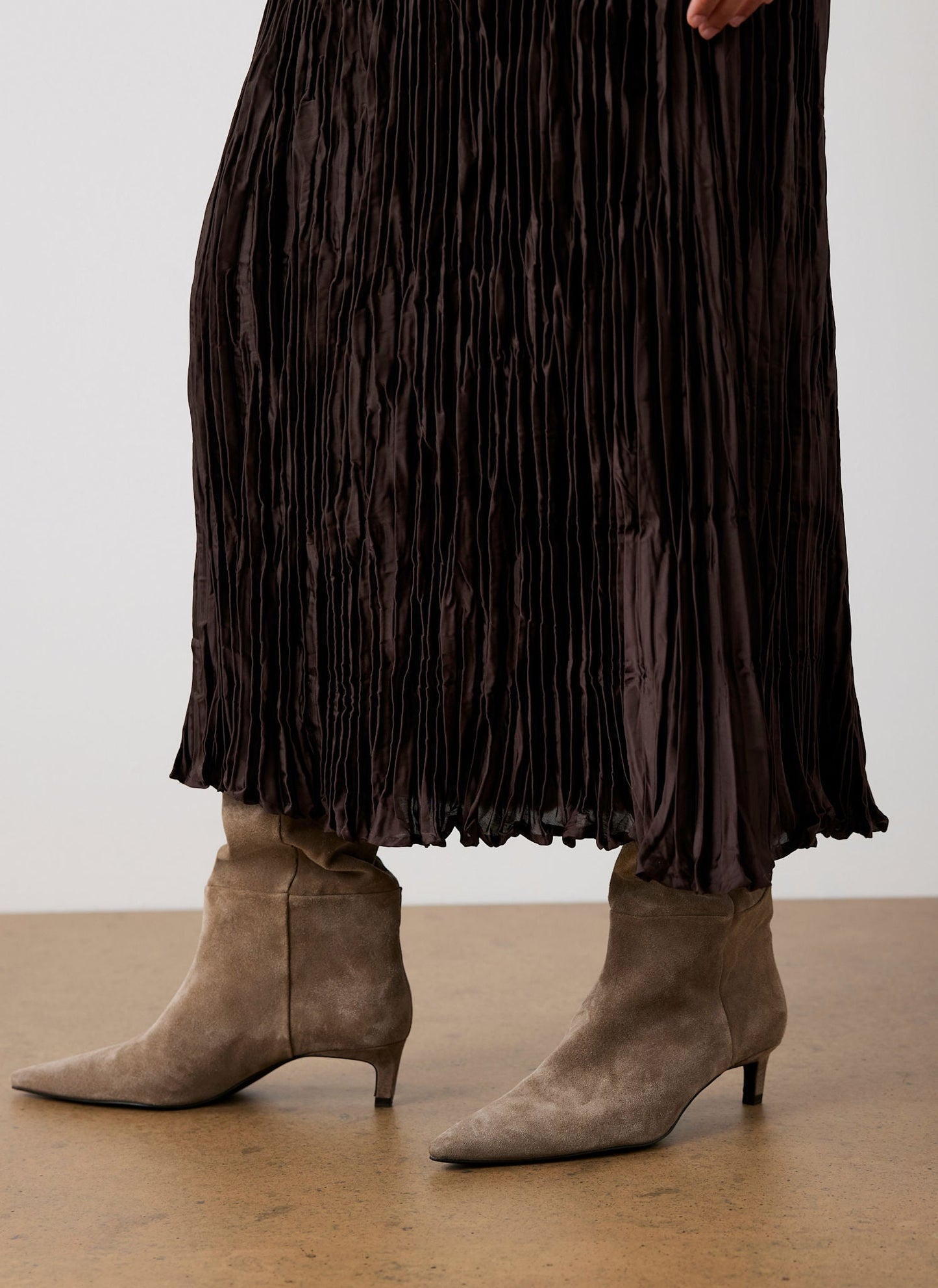 Brown Layered Jumper Midi Dress