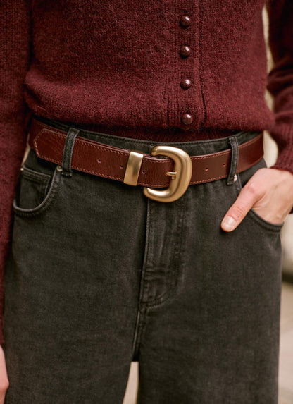 Burgundy Leather Belt