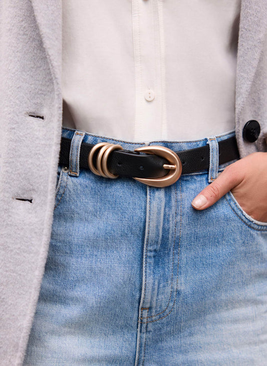 Black Statement Leather Belt