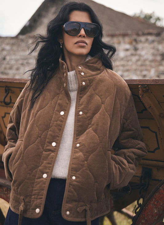 Brown Corduroy Quilted Jacket