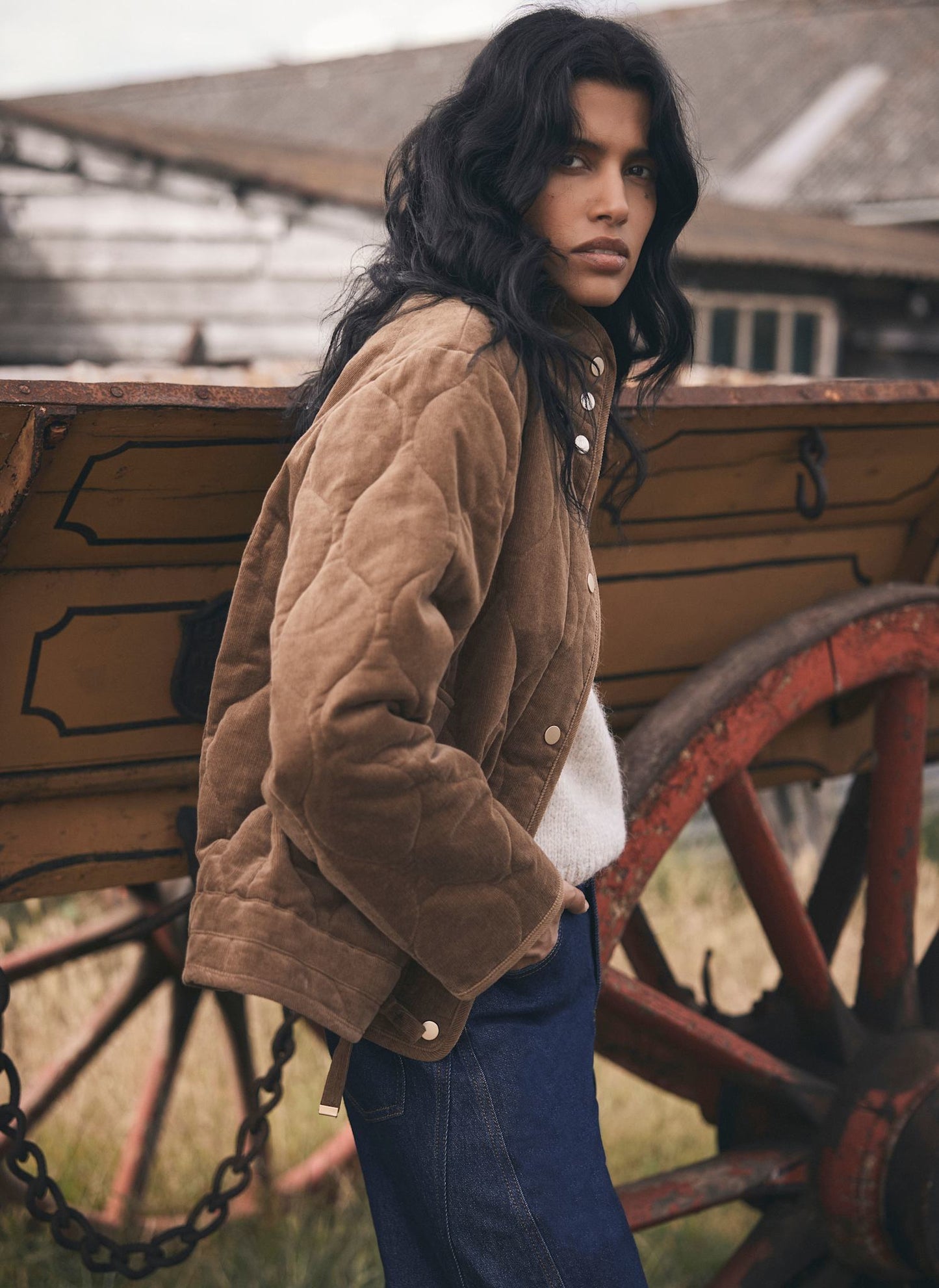 Brown Corduroy Quilted Jacket