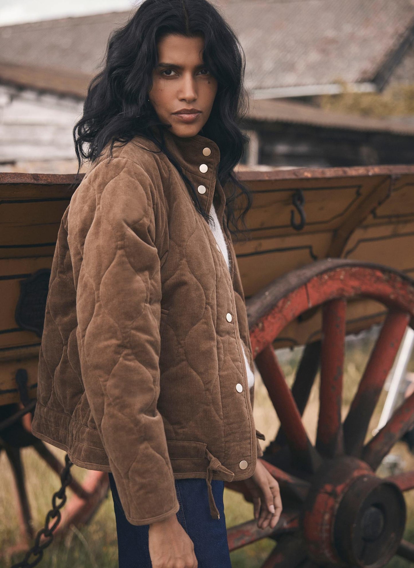 Brown Corduroy Quilted Jacket