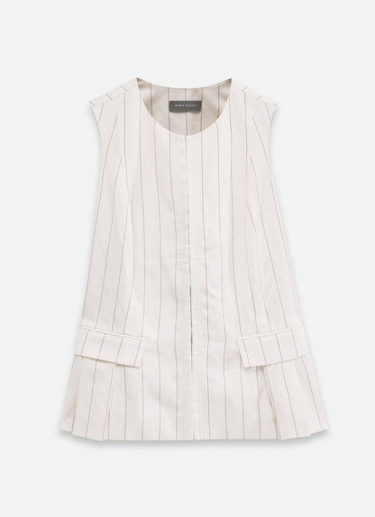 Cream Pinstripe Tie Back Waistcoat