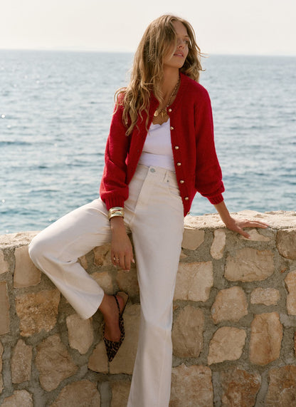 Cream Barrel Leg Jeans