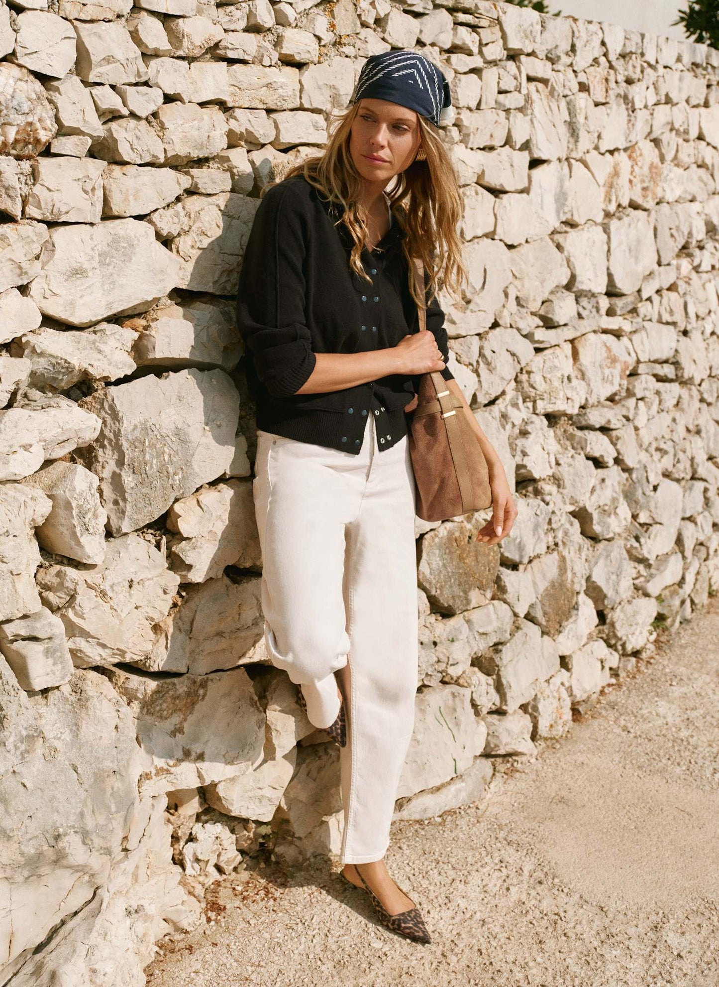 Cream Barrel Leg Jeans